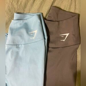 Gym shark ankle length leggings light blue and black. Size xs